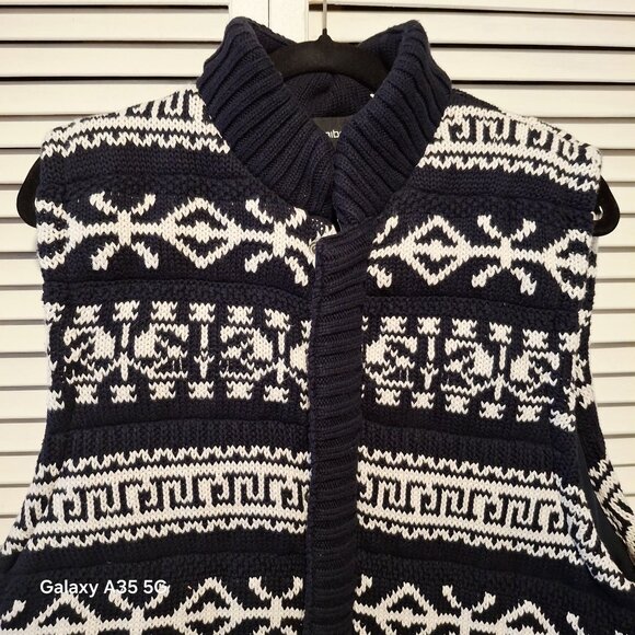 CLAIBORNE Vest Polyester Fleece Lined Acrylic Blend Chunky Knit Sweater Vest XL - Picture 3 of 6